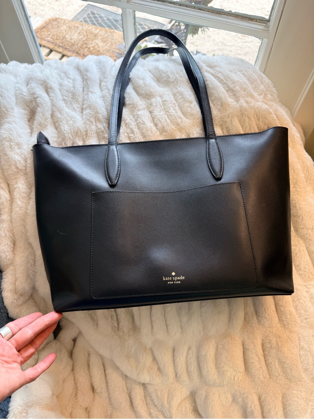 kate spade Black Leather Shoulder Tote